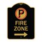 Signmission Fire Zone No Parking and Right Arrow, Black & Gold Aluminum Sign, 18" x 24", BG-1824-23973 A-DES-BG-1824-23973 - alternate 1